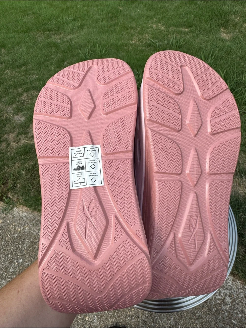 Reebok Light Pink and Coral Slide Sandals - Picture 4 of 4